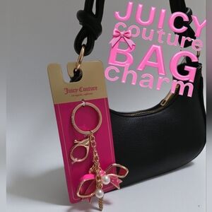 Juicy Couture PINK BOW Bag Charm with PEARL CHARM Accents